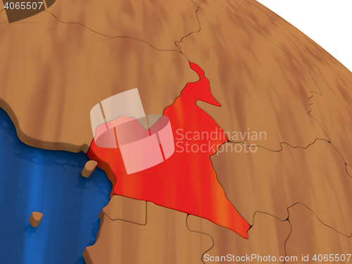 Image of Cameroon on wooden globe