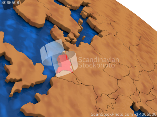 Image of Netherlands on wooden globe