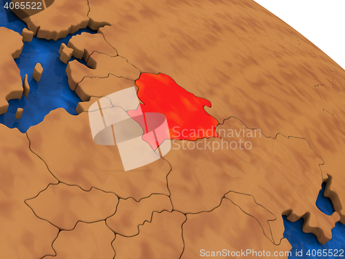 Image of Belarus on wooden globe