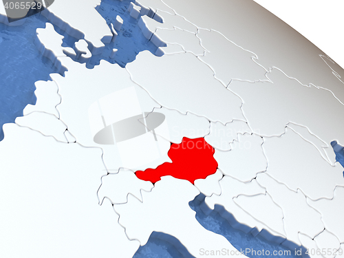 Image of Austria on globe