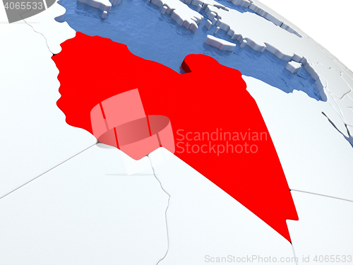 Image of Libya on globe