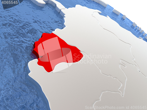 Image of Ecuador on globe