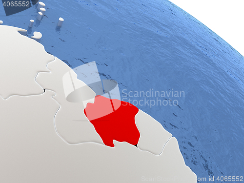 Image of Suriname on globe