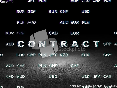 Image of Finance concept: Contract in grunge dark room