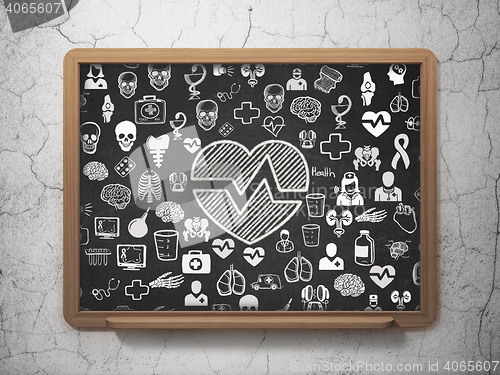 Image of Medicine concept: Heart on School board background