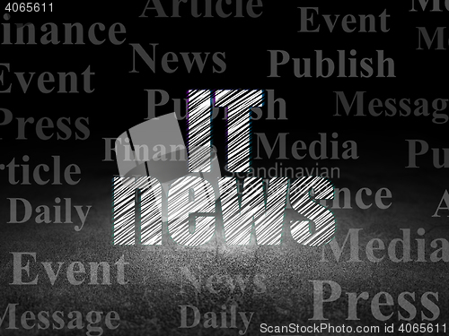 Image of News concept: IT News in grunge dark room