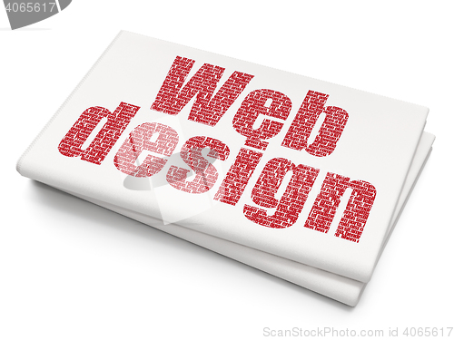 Image of Web design concept: Web Design on Blank Newspaper background