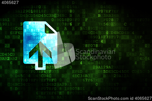 Image of Web development concept: Upload on digital background