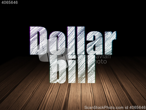 Image of Currency concept: Dollar Bill in grunge dark room
