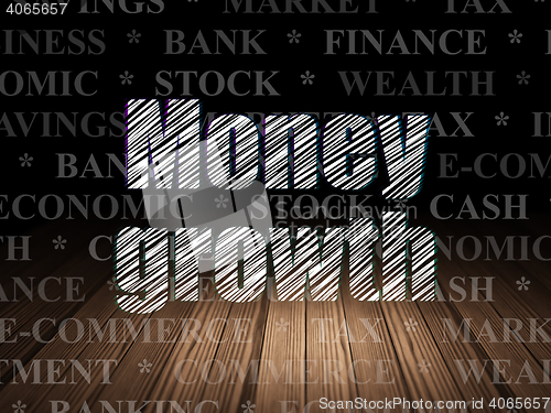Image of Banking concept: Money Growth in grunge dark room