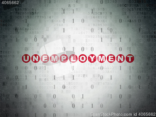 Image of Business concept: Unemployment on Digital Data Paper background