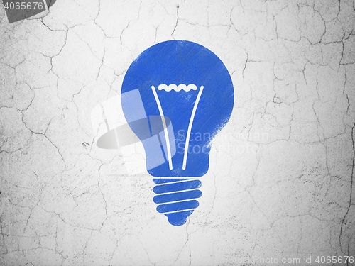 Image of Finance concept: Light Bulb on wall background