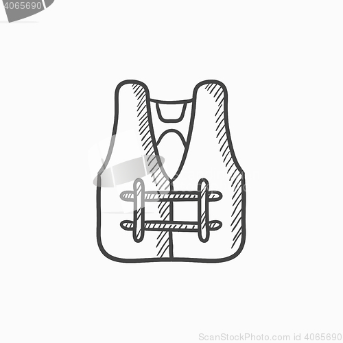 Image of Life vest sketch icon.