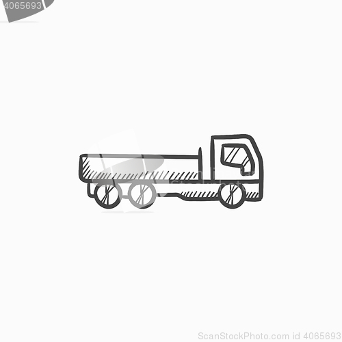 Image of Dump truck sketch icon.