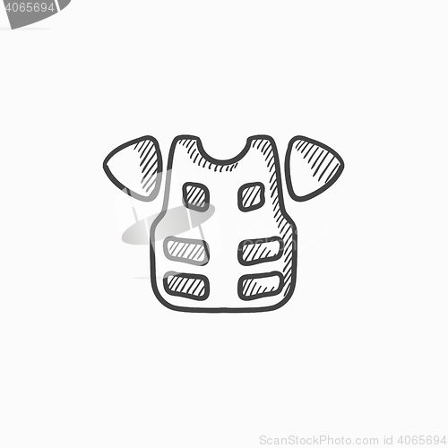 Image of Motorcycle suit sketch icon.