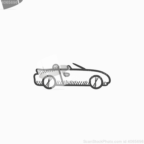 Image of Convertible car sketch icon.