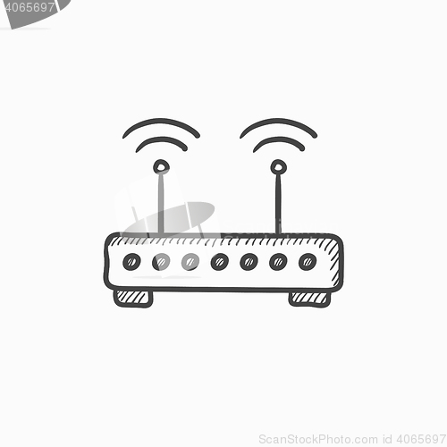 Image of Wireless router sketch icon.