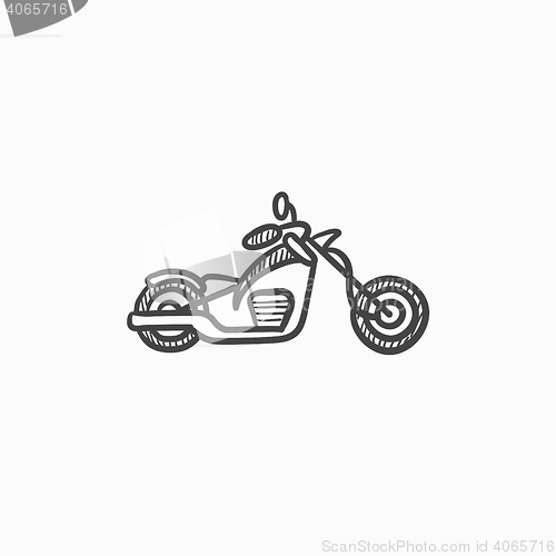 Image of Motorcycle sketch icon.