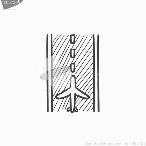 Image of Airport runway sketch icon.