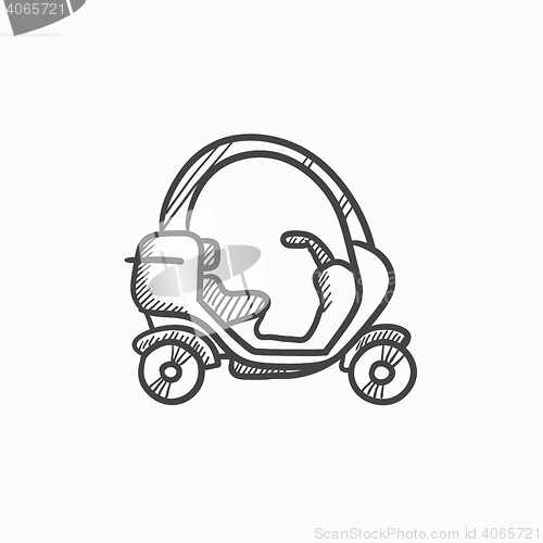 Image of Rickshaw sketch icon.