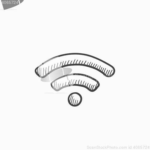 Image of Wifi sign sketch icon.