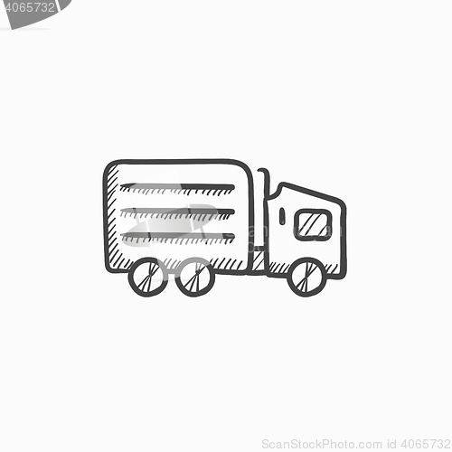 Image of Delivery truck sketch icon.