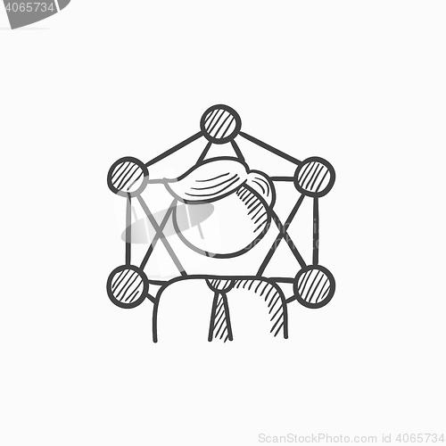 Image of Online business sketch icon.