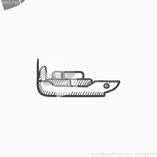 Image of Cargo container ship sketch icon.