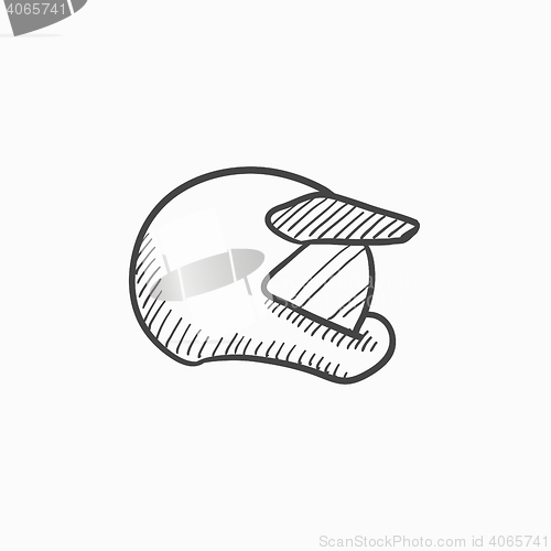 Image of Motorcycle helmet sketch icon.