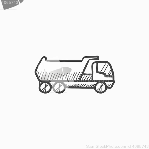 Image of Dump truck sketch icon.