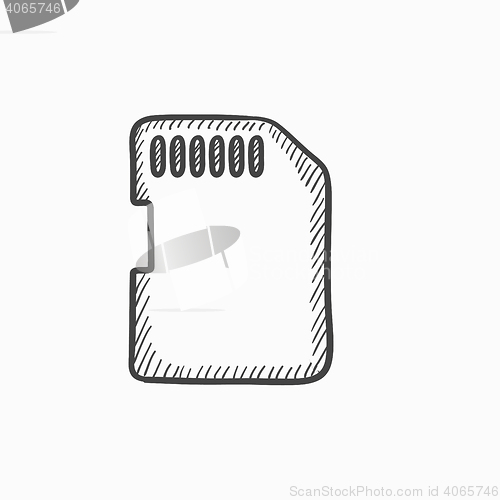 Image of Memory card sketch icon.