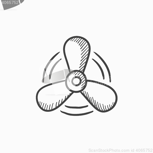 Image of Boat propeller sketch icon.