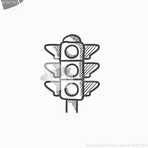 Image of Traffic light sketch icon.