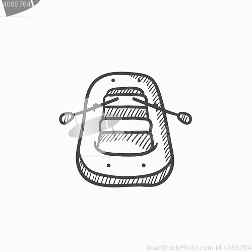 Image of Inflatable boat sketch icon.
