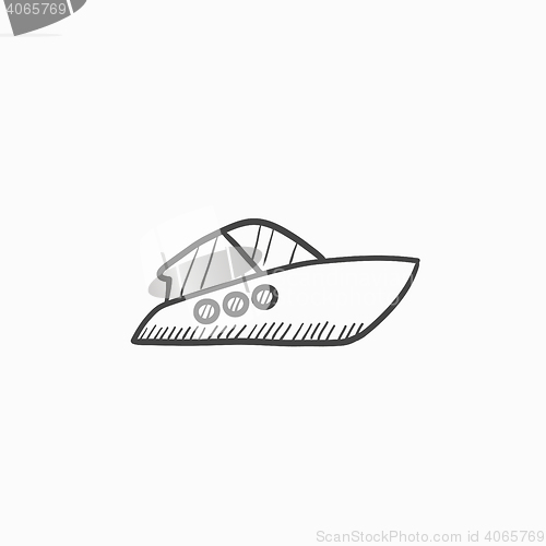 Image of Speedboat sketch icon.