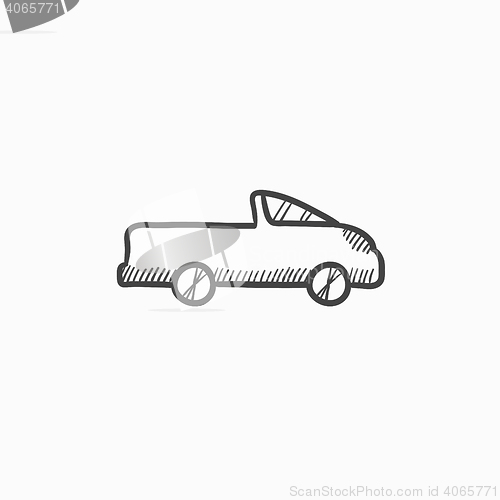 Image of Pick up truck sketch icon.