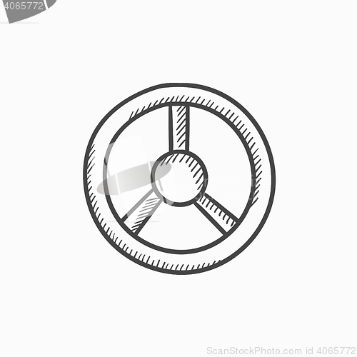 Image of Steering wheel sketch icon.