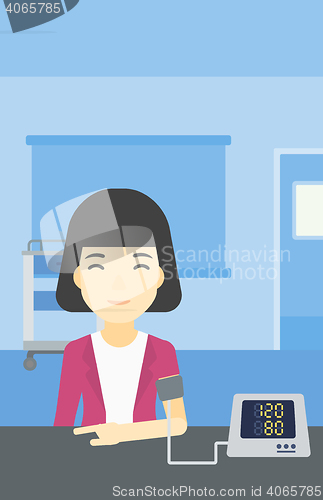 Image of Blood pressure measurement vector illustration.