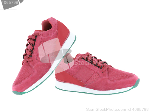 Image of red sport shoes