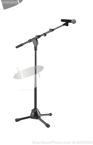 Image of Microphone and stand isolated
