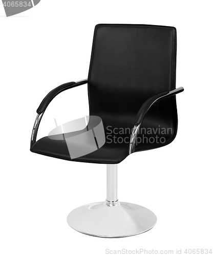 Image of The office chair from black leather