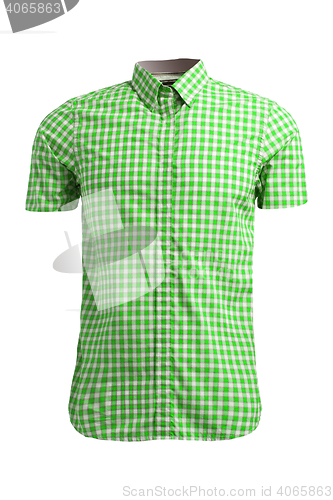 Image of green shirt with sleeves isolated