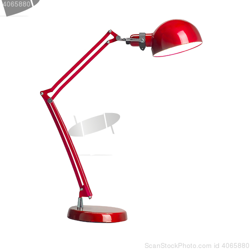 Image of Vintage red desk lamp