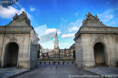 Image of View on Christiansborg Palace from The Marble Bridge in Copenhag