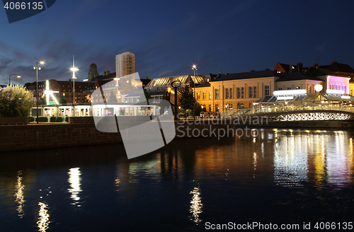 Image of Beautiful night scene in Malmo, Sweden