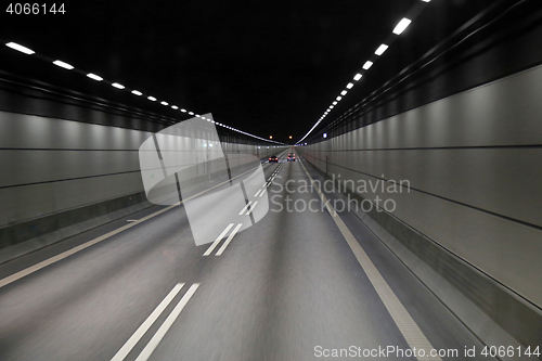 Image of Cars in a tunnel on Oresund bridge between Sweden and Denmark