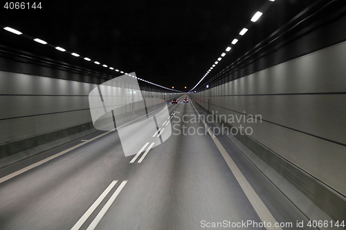 Image of Cars in a tunnel on Oresund bridge between Sweden and Denmark
