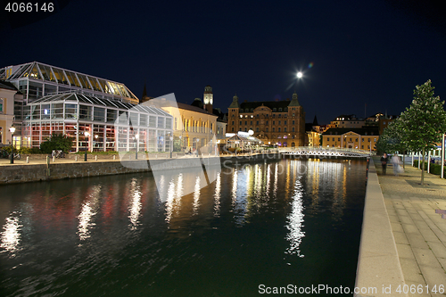 Image of Beautiful night scene in Malmo, Sweden