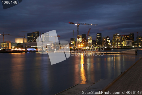 Image of Panoramic View Of Modern buildings in Oslo, Norway 