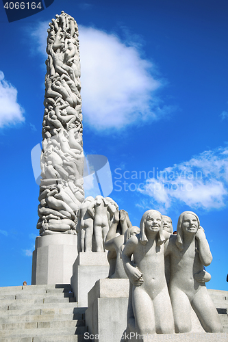 Image of EDITORIAL OSLO, NORWAY - AUGUST 18, 2016: Sculptures at Vigeland